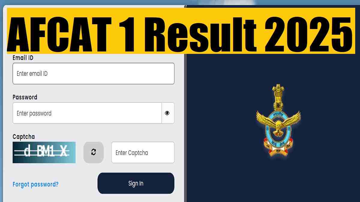 (Link Active) AFCAT 1 Result 2025 Out at afcat.cdac.in: Download Merit List Direct Link Here
