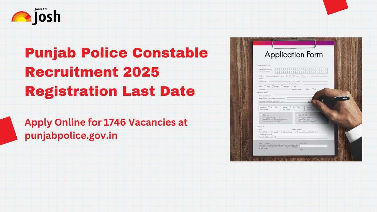 Punjab Police Constable Registration 2025 Closing Today, Apply Online for 1746 Vacancies at punjabpolice.gov.in
