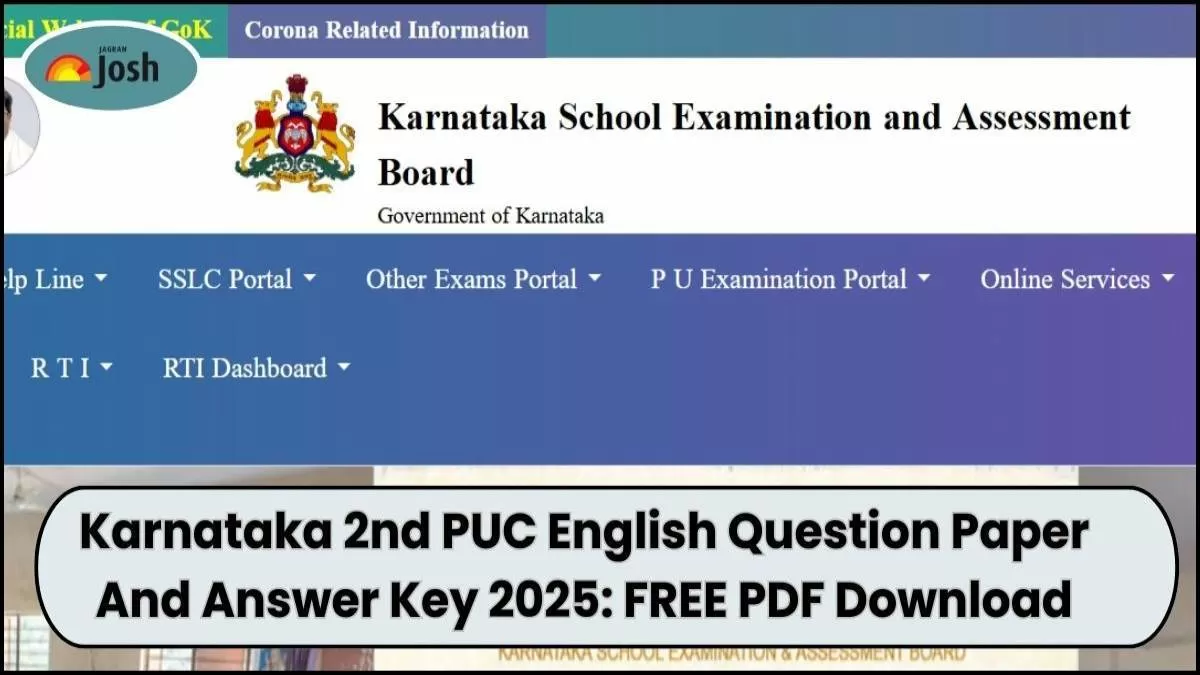 Karnataka 2nd PUC English Question Paper And Answer Key 2025