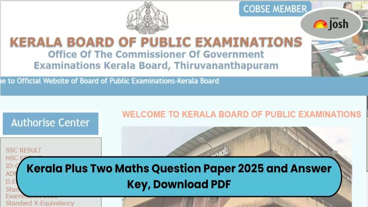 Kerala +2 Maths Question Paper And Answer Key 2025