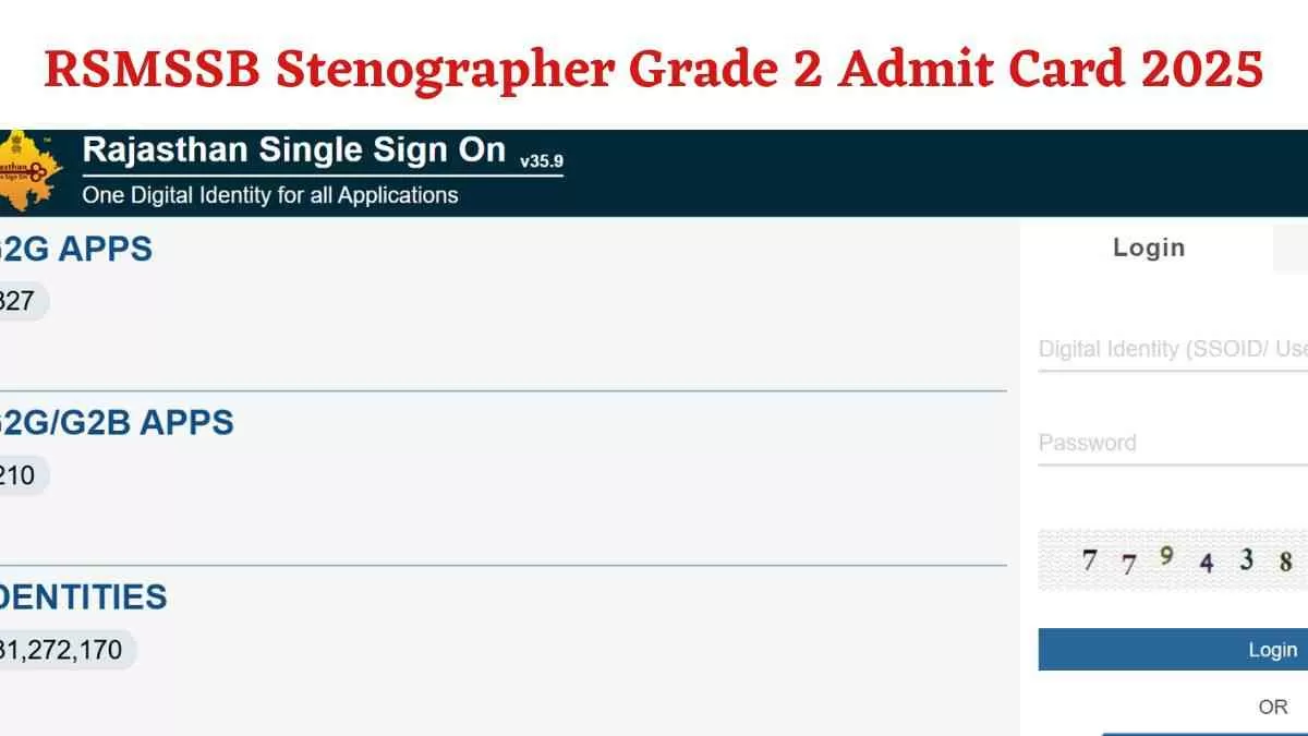RSMSSB Stenographer Grade 2 Admit Card 2025: स्टेनोग्राफर ग्रेड 2 परीक्षा के लिए एडमिट कार्ड जारी, ये रहा डाउनलोड लिंक 