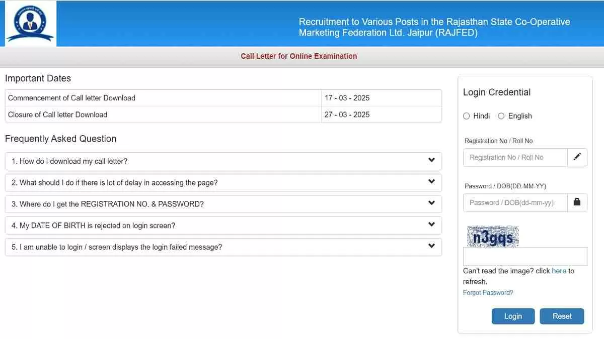 Get all details about RAJFED Admit Card 2025 here