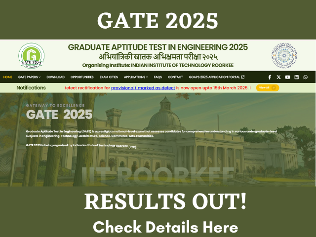 GATE 2025 Exam Results OUT