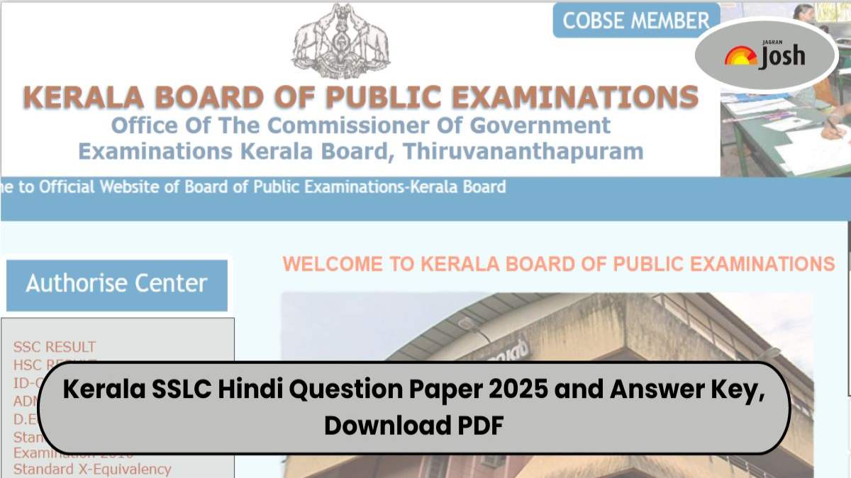 Kerala SSLC Hindi Question Paper And Answer Key 2025: FREE PDF Download