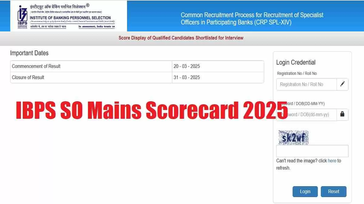 Get all details about IBPS SO Mains Scorecard 2025 here