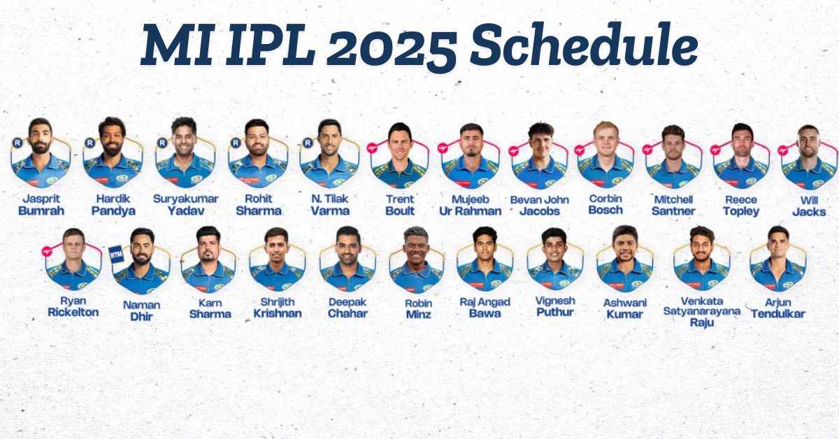 MI IPL 2025 Schedule: Full Mumbai Indians Match List, Fixtures, Dates, and Timings