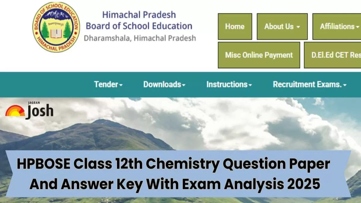 HPBOSE Class 12th Chemistry Question Paper And Answer Key 2025