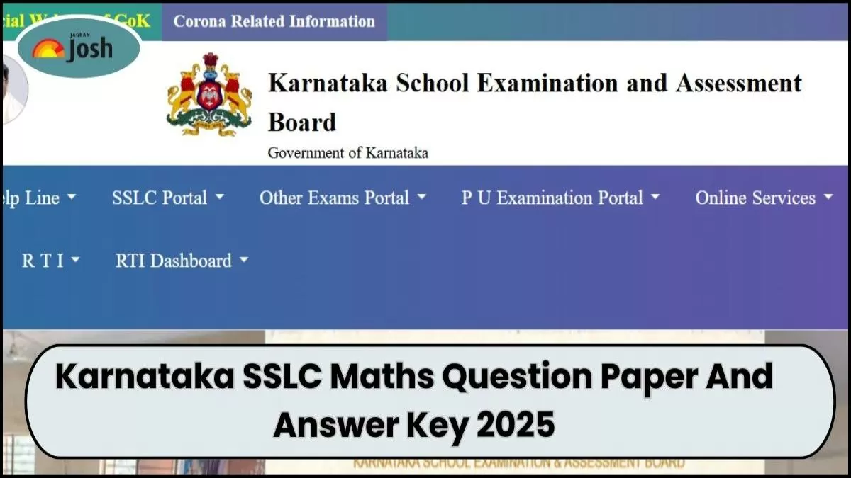 Karnataka SSLC Maths Question Paper And Answer Key 2025