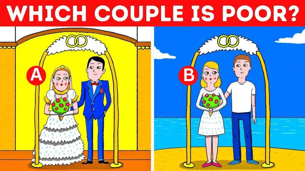 IQ Test Brain Puzzle: Spot Which Couple Is Poor In This Wedding Scene In 5 Seconds!