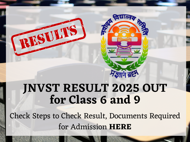 JNVST Results OUT for Class 6 and 9, check details HERE.