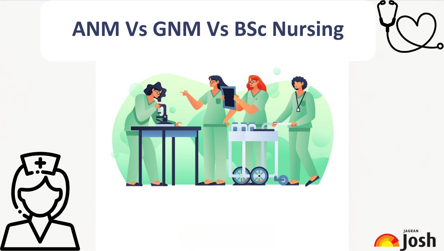 ANM Vs GNM Vs BSc Nursing: Courses, Scope,Career, Eligibility, Jobs and Salary