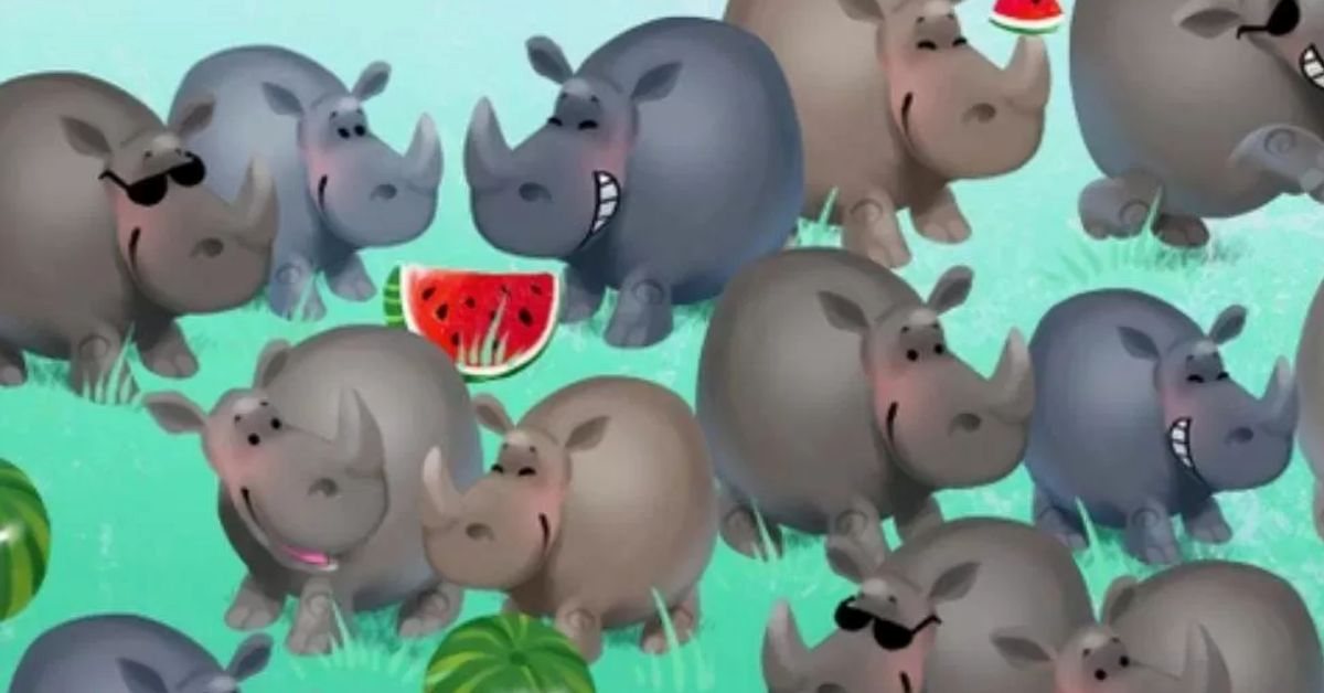Only the Sharpest Champions Can Spot the Hippo Among Rhinos in 3 Seconds!
