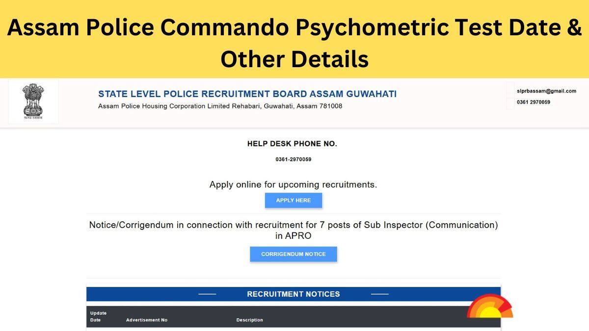 Assam Police Constable Commando Psychometric Test 2025 on April 7: Check Tips to Crack & More Details