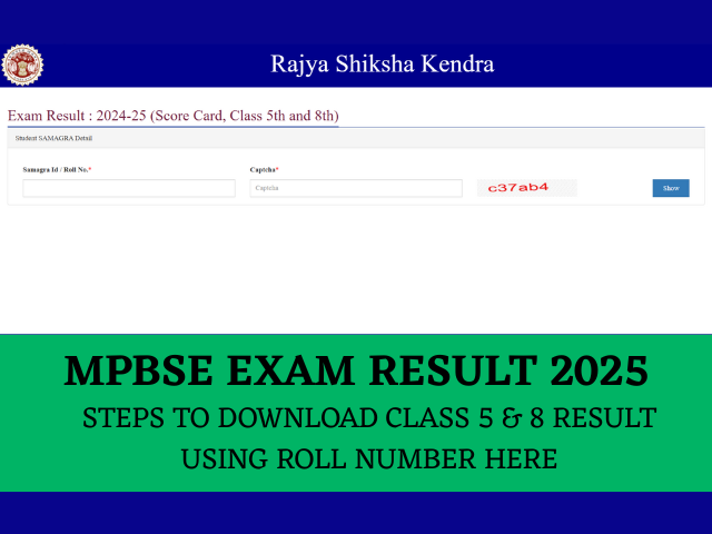 MP Board Class 5 and 8 Result today, check steps to download here.