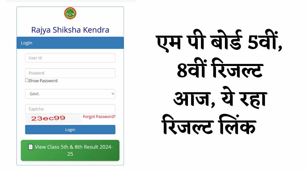 [यहाँ देखें] MP Board 5th and 8th Result 2025: रोल नंबर और नाम से  सबसे पहले यहाँ देखें एमपी बोर्ड 5वीं और 8वीं के नतीजे, ये रहा Result Link    