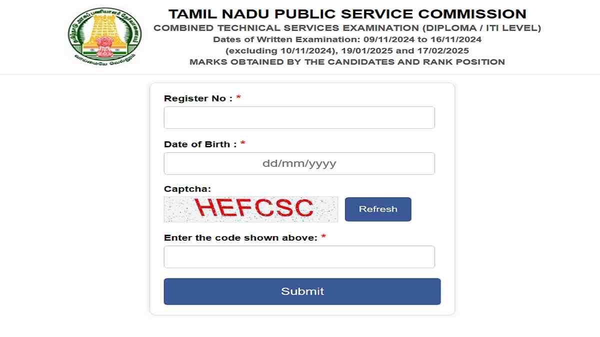 (Link Active) TNPSC Result 2025 for Combined Technical Services Out at tnpsc.gov.in, Check Steps to Download Result Online 