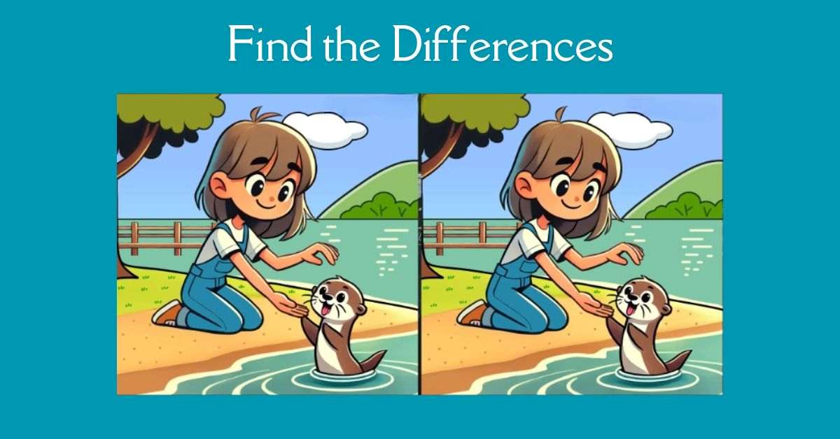 Spot the 3 Differences in Girl Playing With Otter– Beat the 31-Second Challenge!
