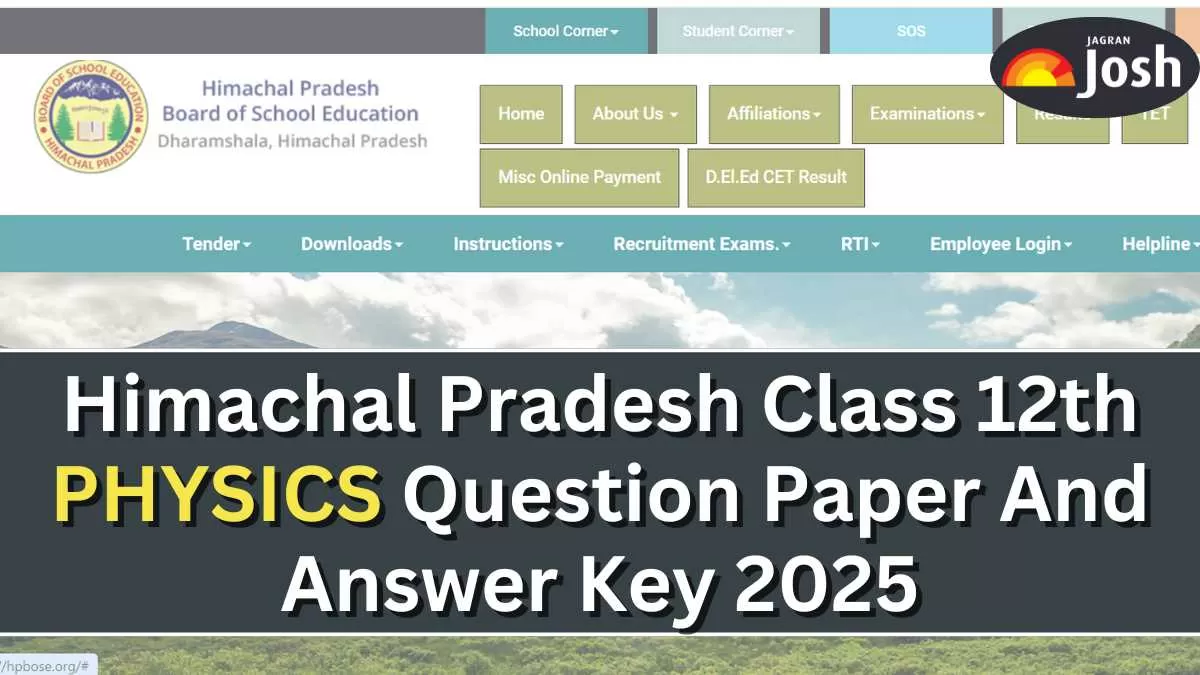 Himachal Pradesh Class 12th Physics Question Paper And Answer Key 2025