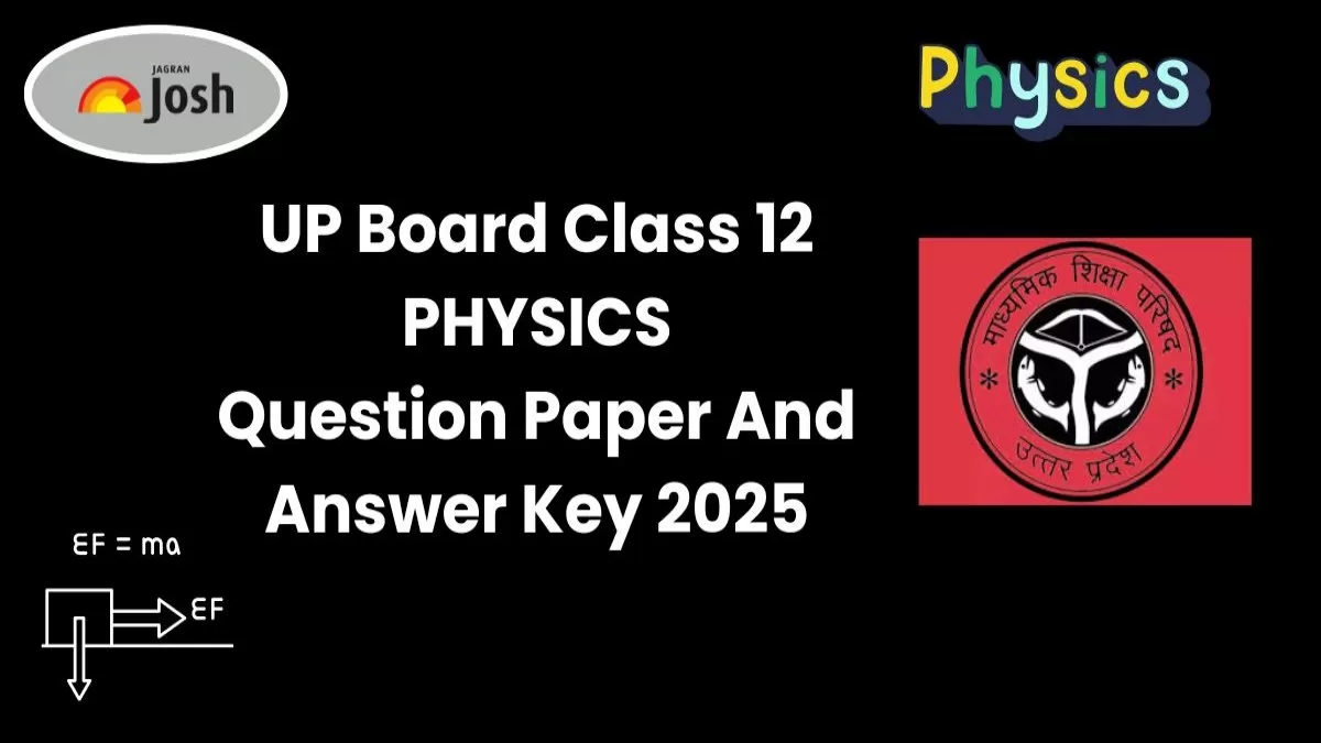  UP Board कक्षा 12 भौतिक विज्ञान प्रश्न पत्र 2025 PDF & Answer Key 2025