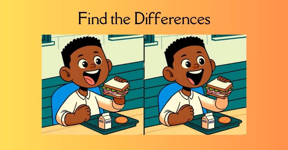 Spot the 3 Differences in Boy Eating Sandwich– Beat the 19-Second Challenge!
