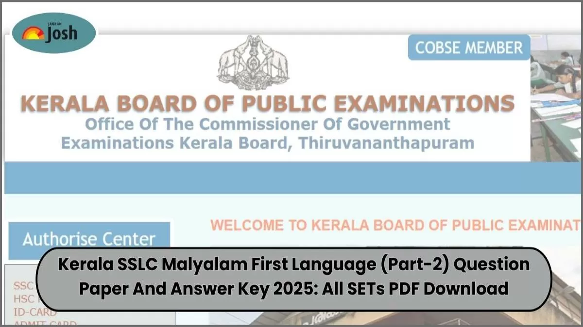 Kerala SSLC First Language Paper II 2025 Malayalam Question Paper and Answer Key