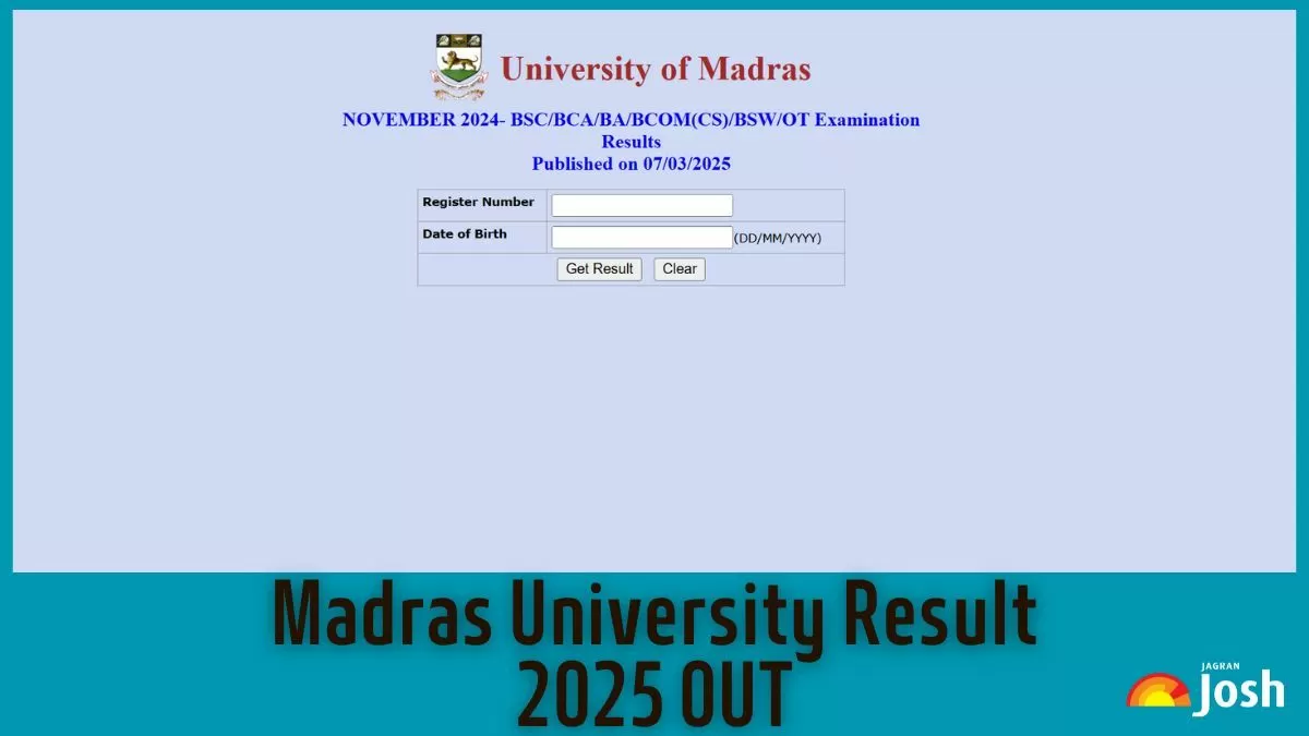 Madras University Result 2025 Released