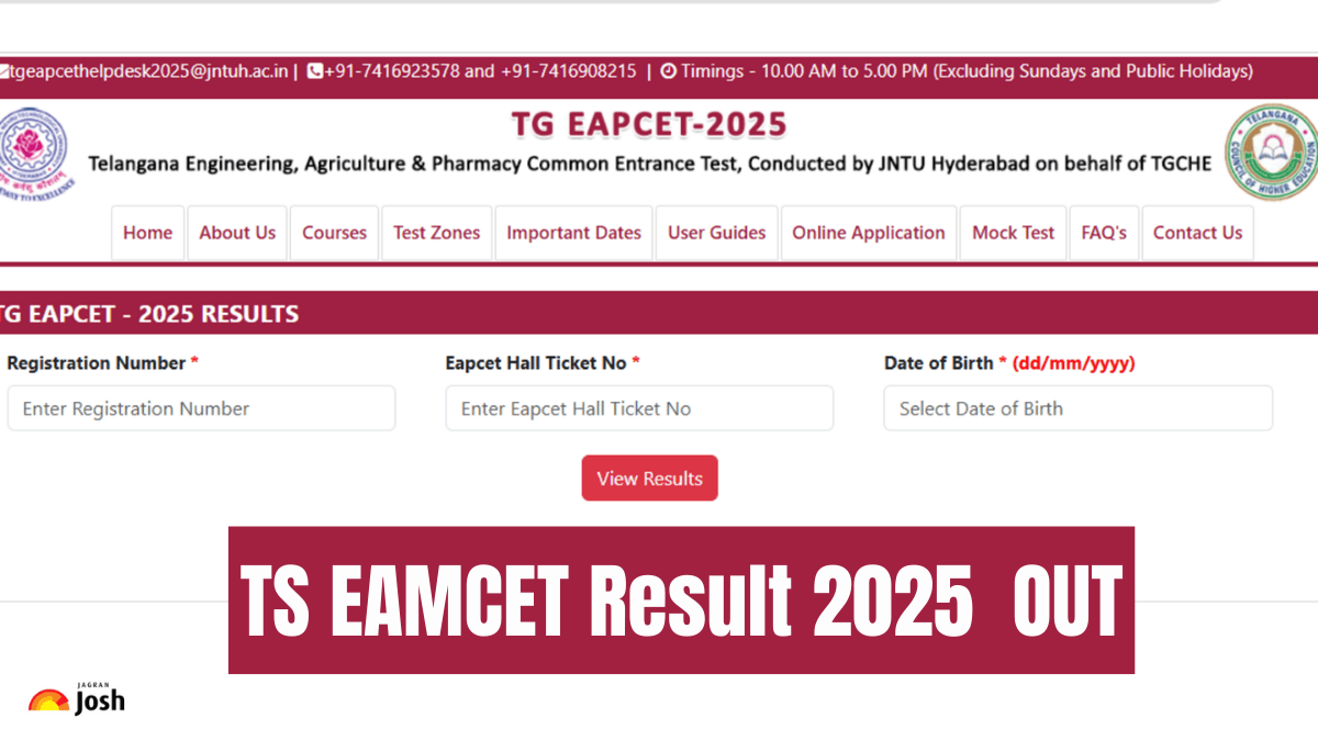 TS EAMCET Result 2025 Released at eapcet.tgche.ac.in. Download Telangana TG EAPCET Results Score Card Direct link here