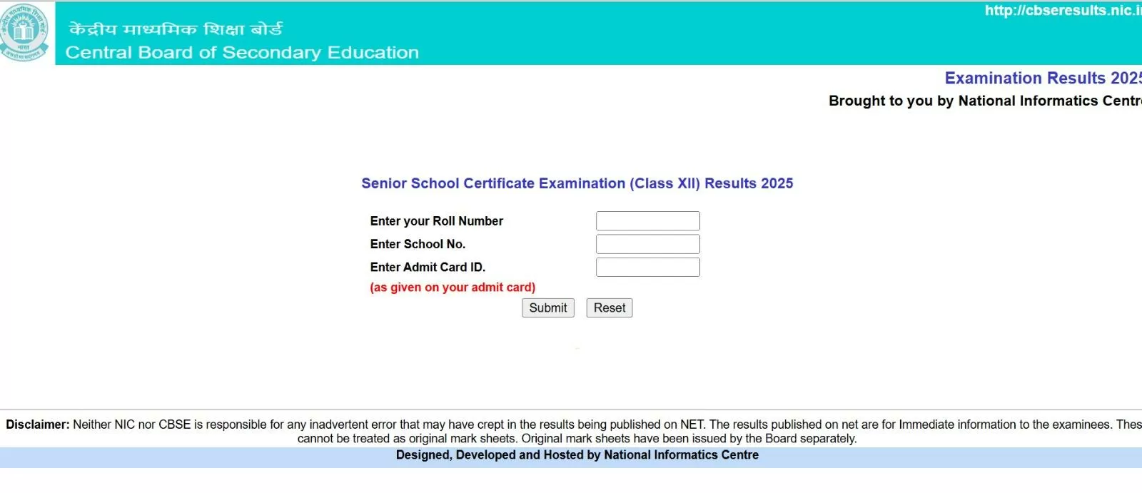At cbseresults.nic.in, students can direct link to check CBSE Board Result