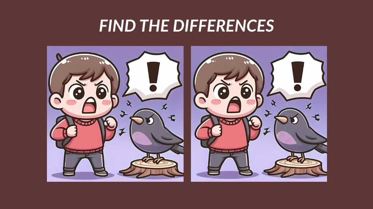 Find 3 differences between the shouting boy pictures in 16 seconds!