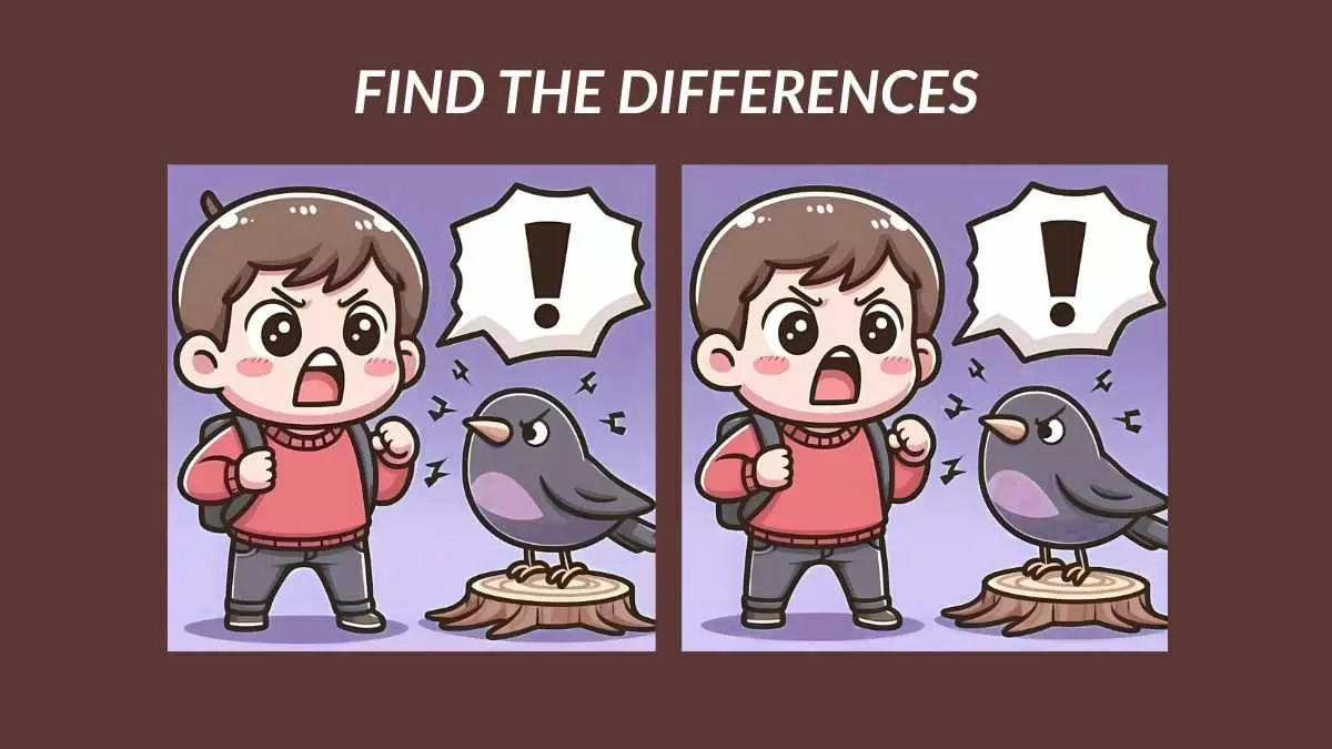 Find 3 differences shouting boy