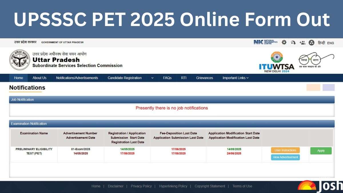 UPSSSC PET 2025 Online Form Released on upsssc.gov.in – Check How to Apply, Fees Details and More