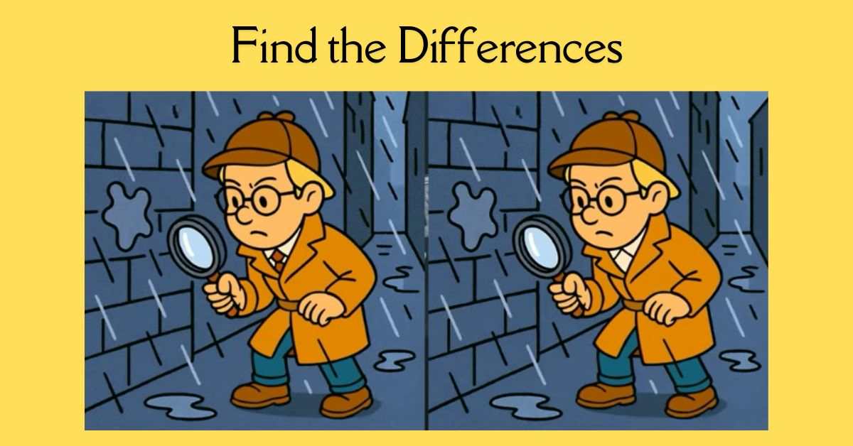Spot the 3 Differences in Detective Searching for Clues Beat the 41-Second Challenge!