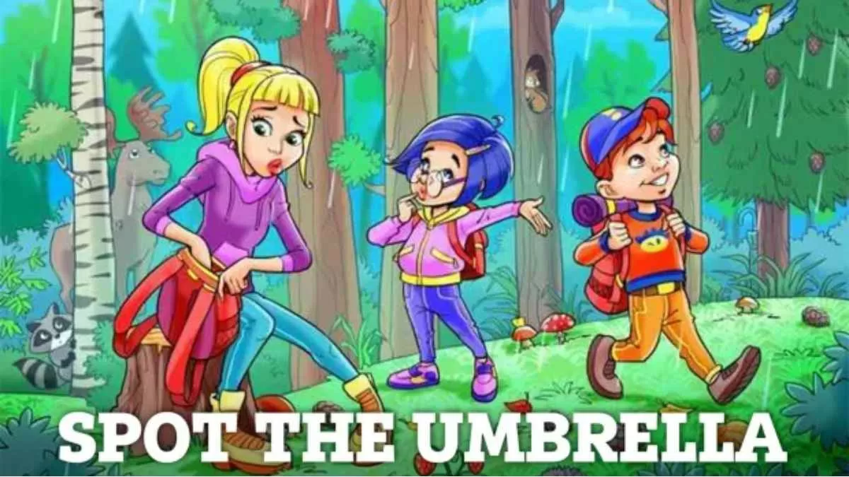 Spot the umbrella.