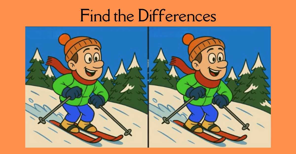 Spot the 3 Differences in Boy Doing Skiing Beat the 31-Second Challenge!