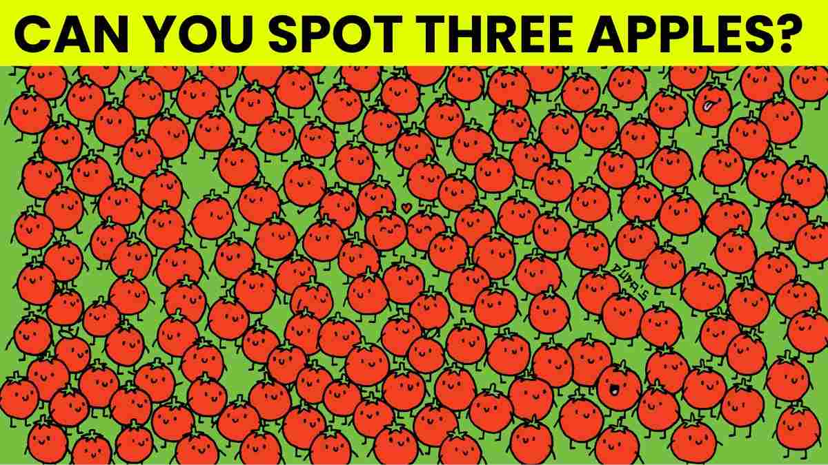Picture Puzzles IQ Test: If You Can Spot 3 Apples In 5 Seconds, You Are Smarter Than You Think!