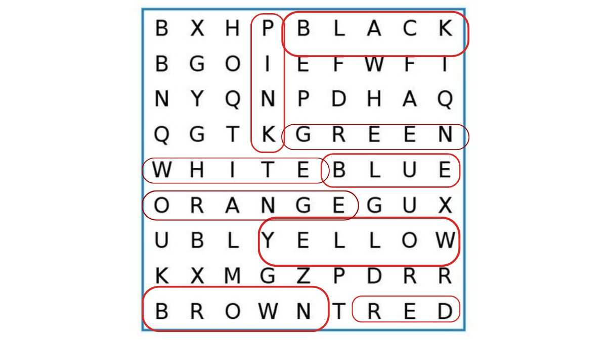 Word Puzzle: How Many Colour Names Can You Spot in 12 Seconds?