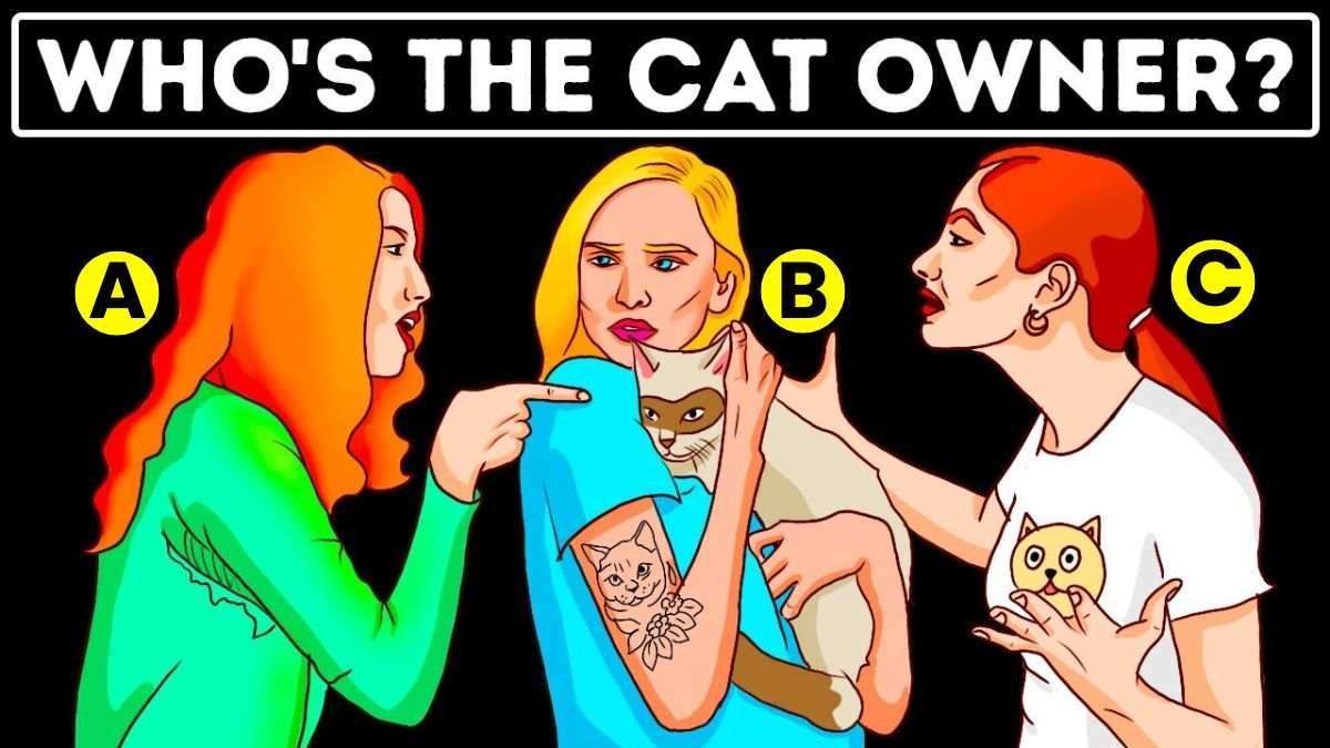 Brain Teaser: Spot Who Is The Cat Owner? Only Top 1% Pass This Visual IQ Test In 5 Seconds!