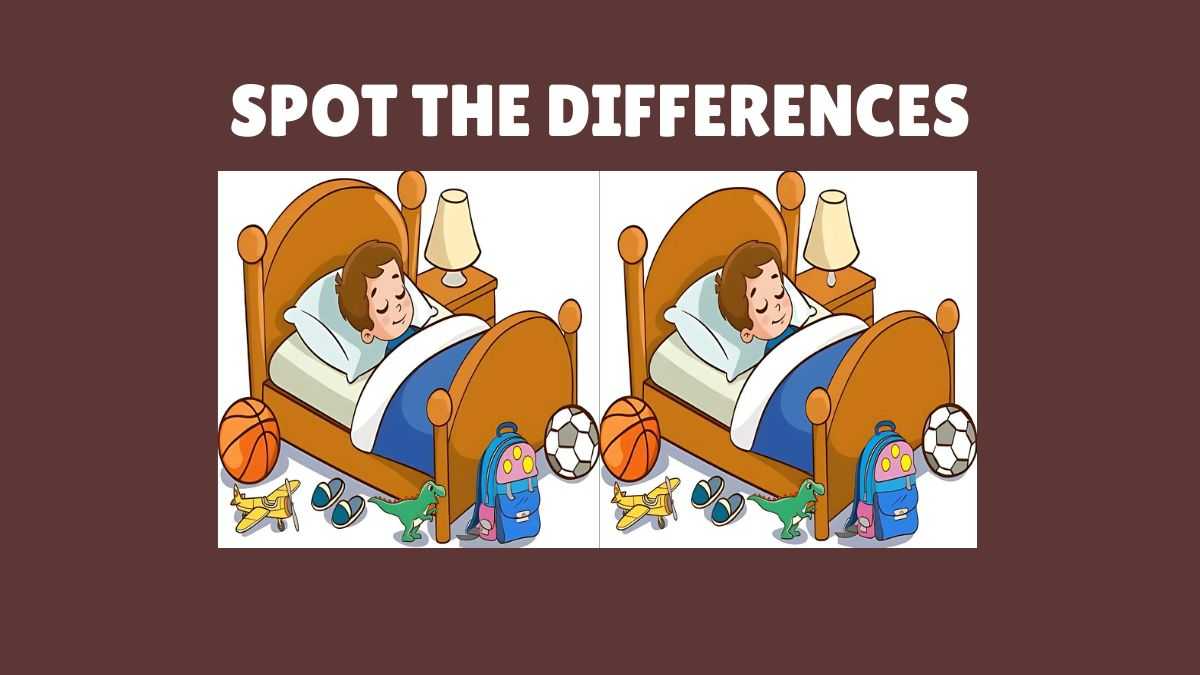 Spot 3 differences in the sleeping boy pictures in 21 seconds!