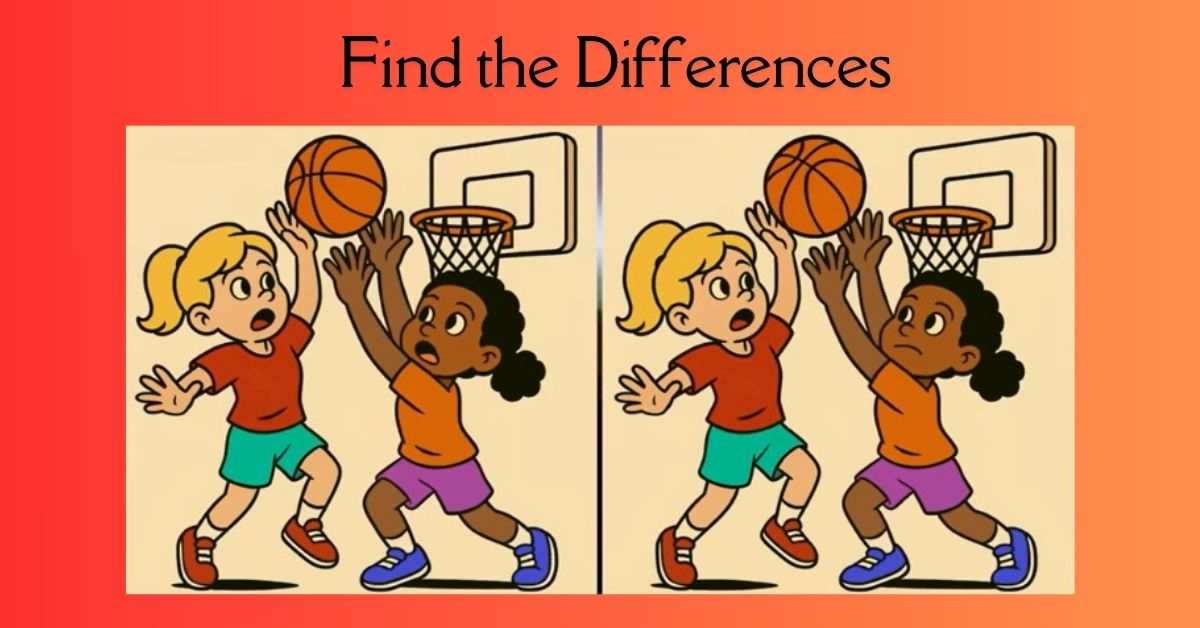 Spot the 3 Differences in Girls Playing Basketball Beat the 43-Second Challenge!