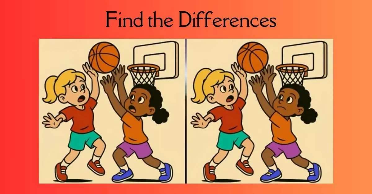Spot the 3 Differences in Girls Playing Basketball 