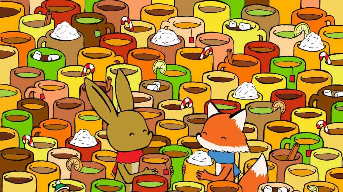 Spot one empty cup.