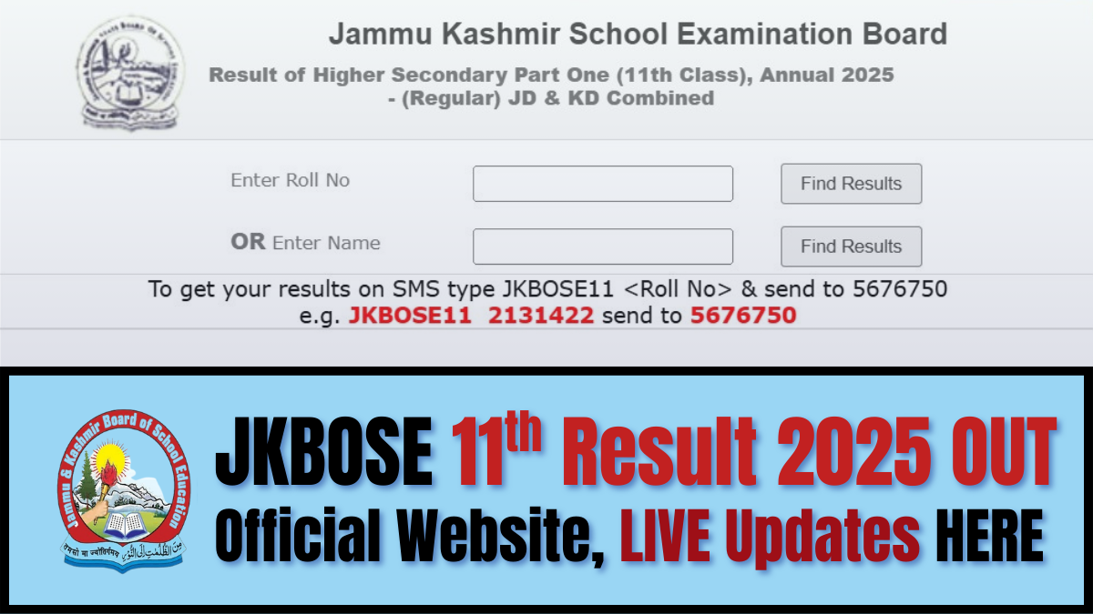 jkbose.nic.in 11th Result 2025 Roll Number: Check and Download Class 11 Jammu and Kashmir Division PDF