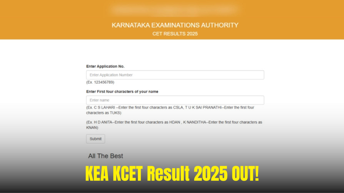 Get KEA KCET Result 2025 Live Updates