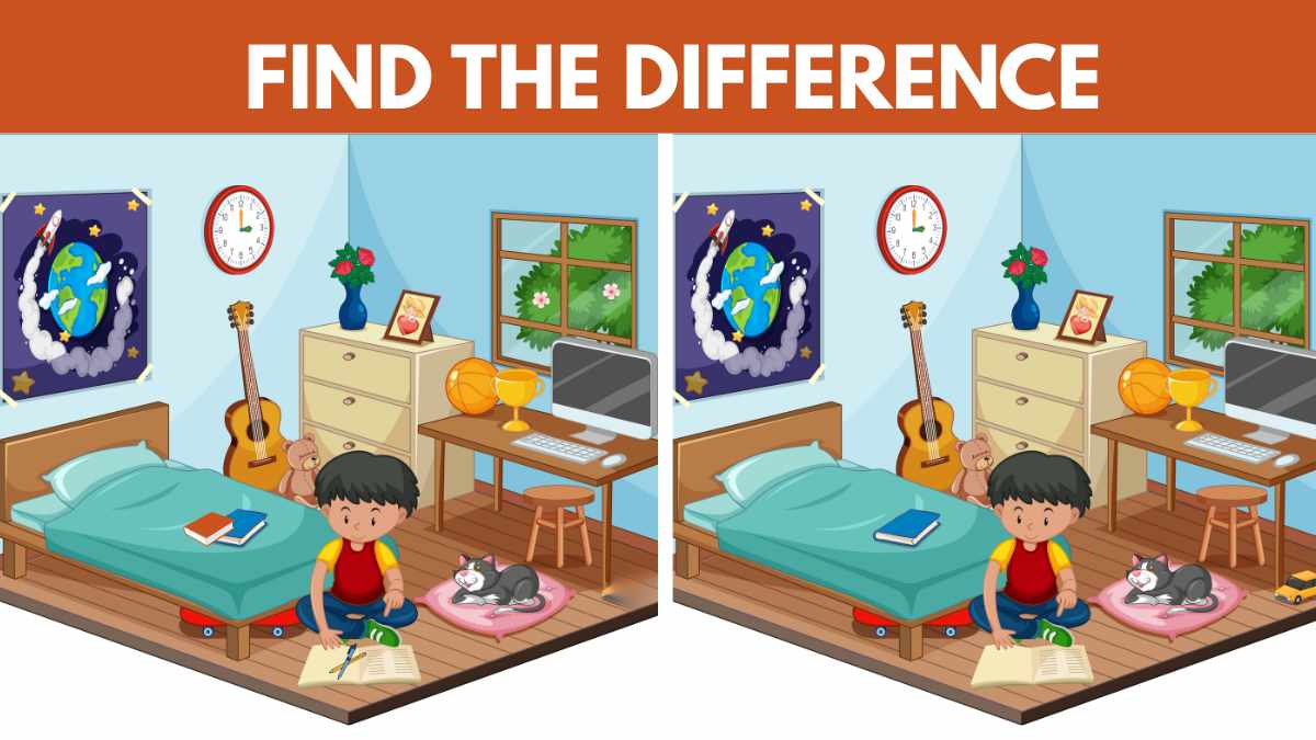 Visual Puzzle: Spot the 3 Differences Between the Living Room in 15 Seconds