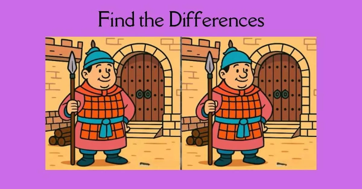 Spot the 3 Differences in Soldier Guarding the Gate
