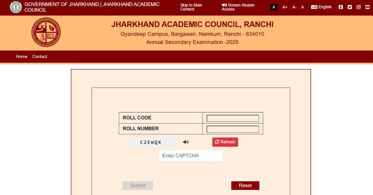 JAC 10वीं रिजल्ट 2025 आधिकारिक वेबसाइट jacresults.com और jac.jharkhand.gov.in पर जारी. छात्र अपना रिजल्ट रोल नंबर और रोल कोड के माध्यम से आसानी से चेक कर सकते हैं।