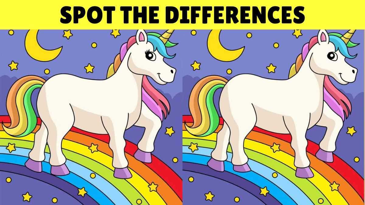 Spot 3 differences in the unicorn pictures in 23 seconds!