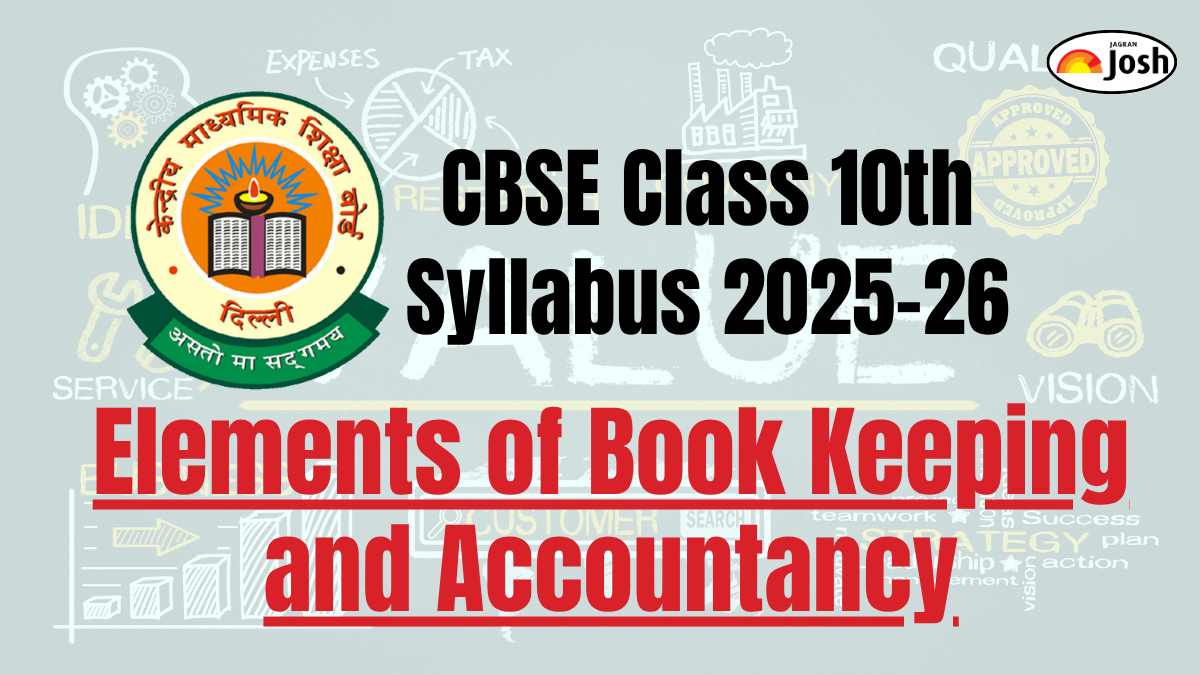 CBSE Class 10 Elements of Book Keeping and Accountancy Syllabus 2025-26: Check Course Structure and Subject-wise weightage, Download PDF