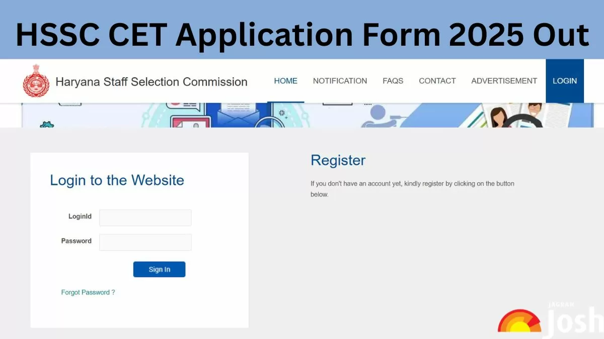 HSSC CET Online Form 2025 Out at hssc.gov.in, Direct Registration Link Here