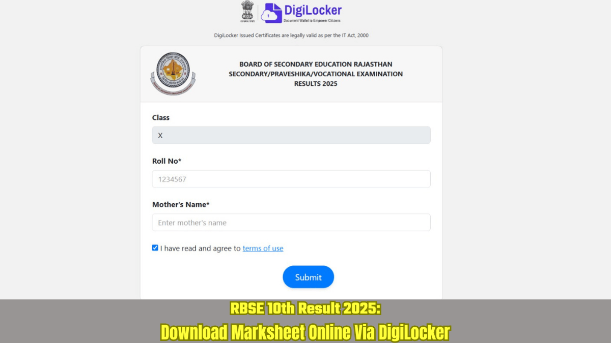 Rajasthan Board 10th Result 2025 Declared: Check Online Now